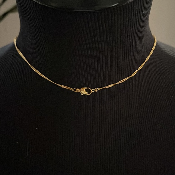 FabulouslyFitted | Gold Enamel Yellow & Rhinestone Charm Necklace - Picture 4 of 4